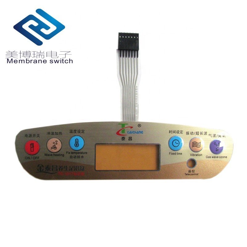 custom waterproof PC PET acrylic black membrane panel membrane switch keyboard control panel switch