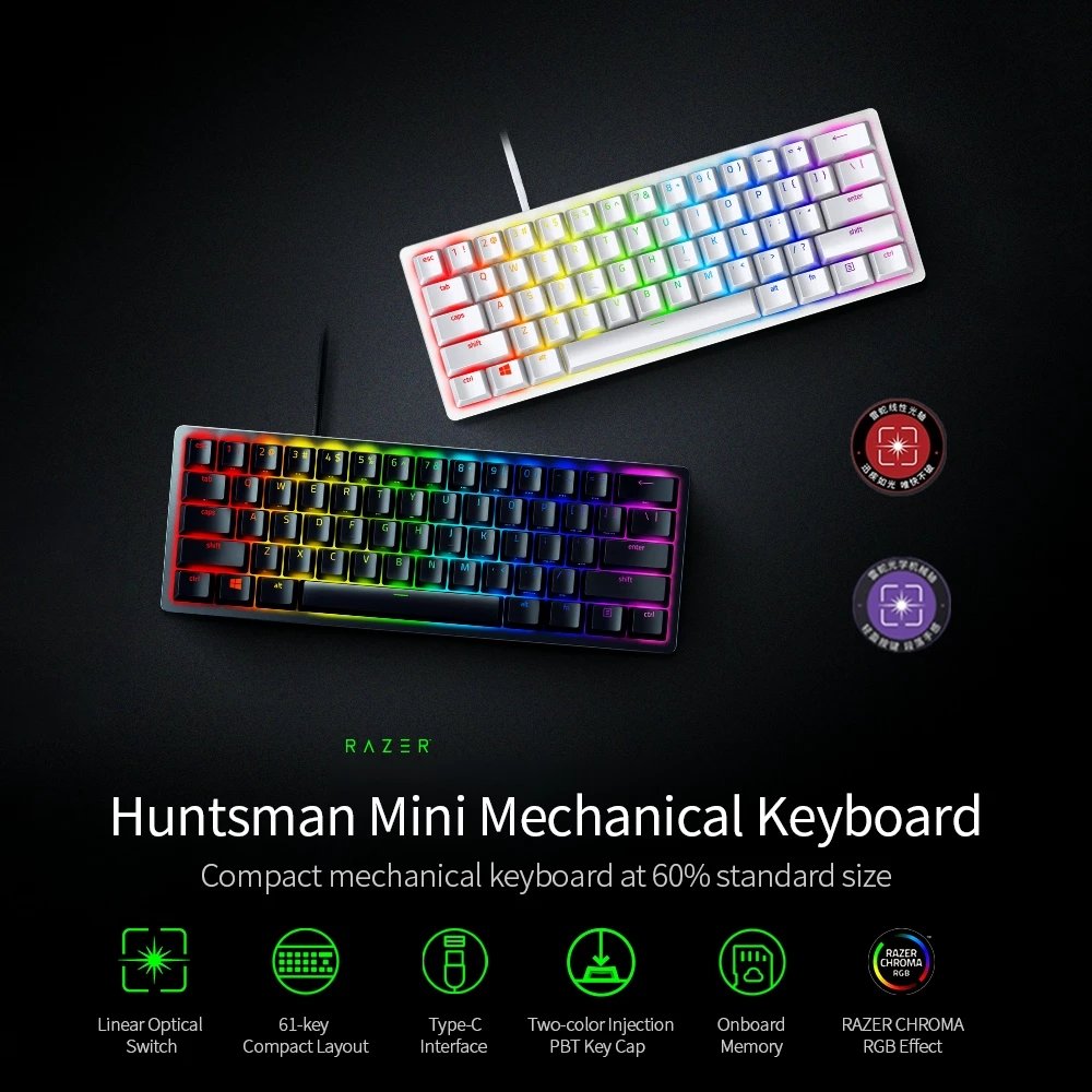 Razer Huntsman MINI Keyboard Original Gaming Electronics Keyboard Ergonomic Keyboard for Home PC Gaming