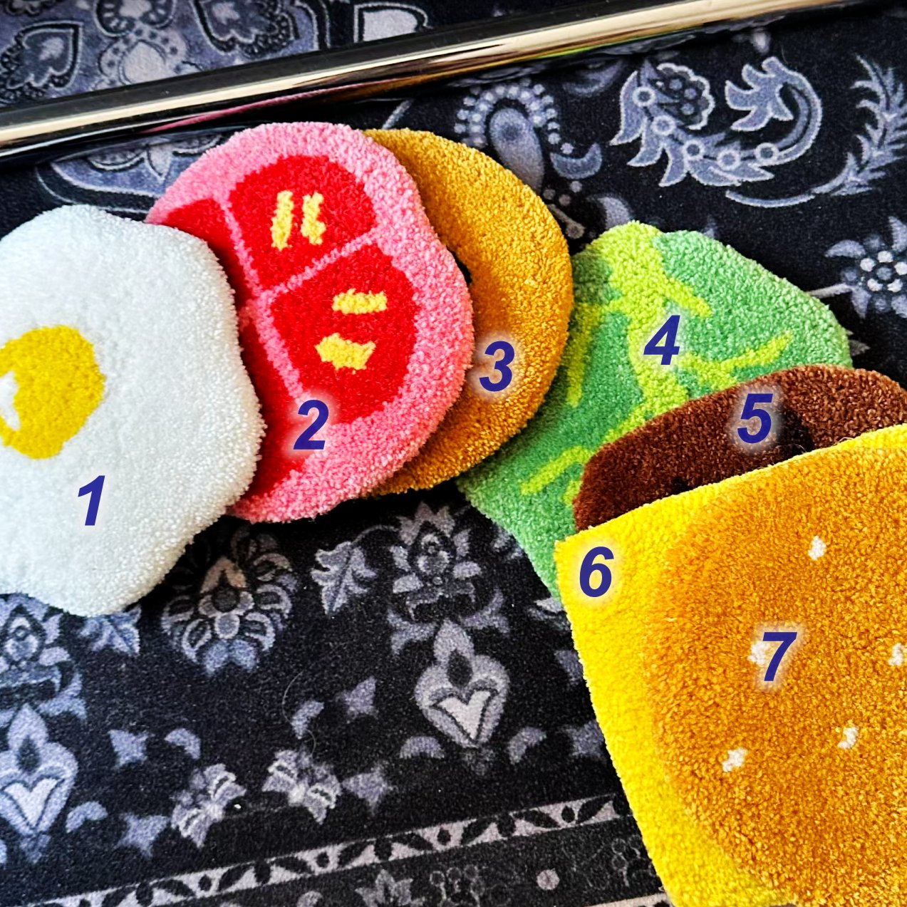 Custom Design Punch Needle Mug Rug Coaster Customization Tufted Mat Handcraft Tufting Low MOQ Cute Needle Rug for Decor