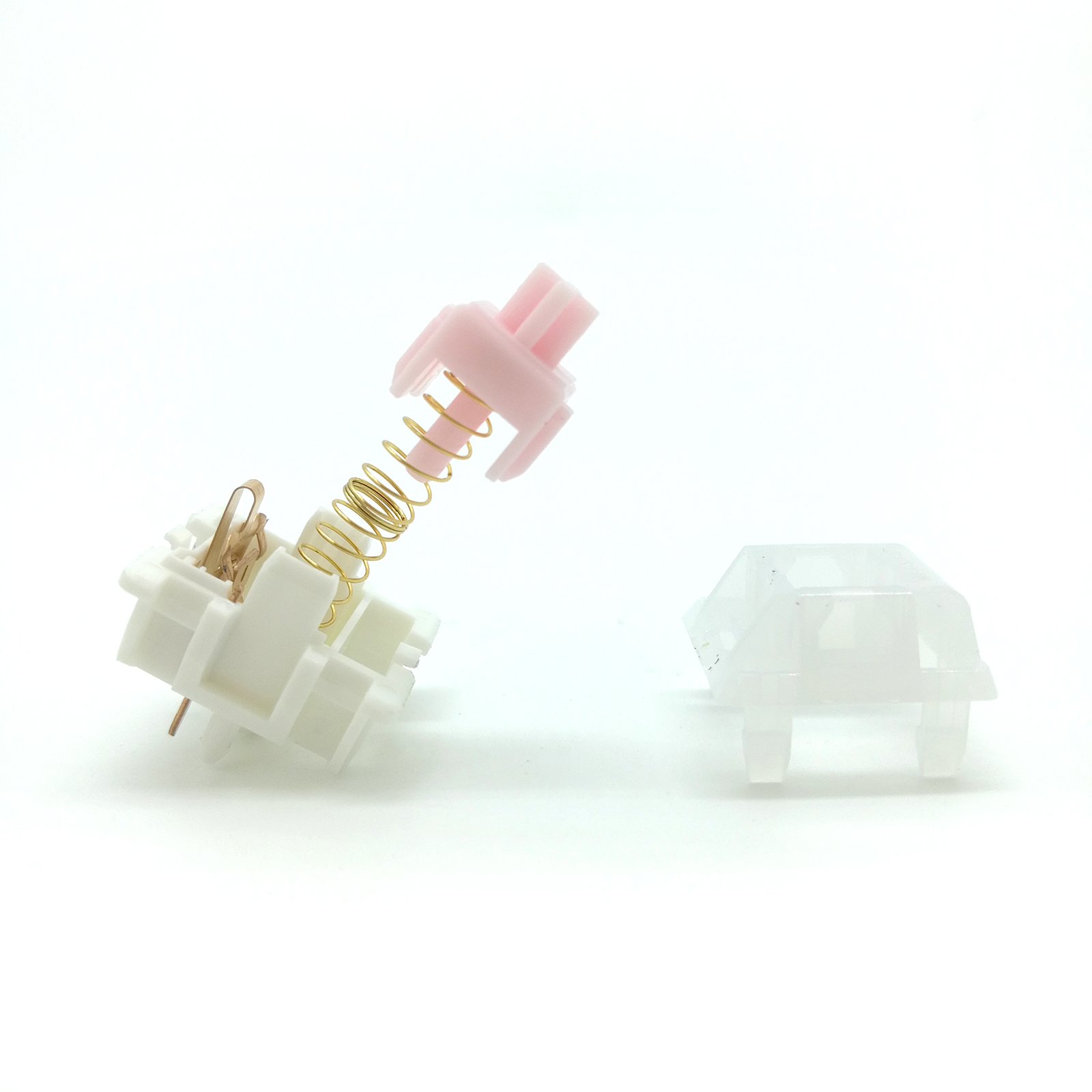 Tecsee Keyboard Gaming Strawberry Ice Switch UHWMPE Top Nylon Bottom Housing UPE Linear Stem Double Gold Spring 63.5g
