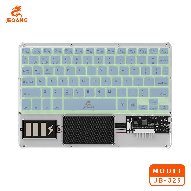 Jeqang RGB Colorful Lighting Bluetooth Keyboard Cover for Laptop & Phone Touch Pad Magic Keyboard