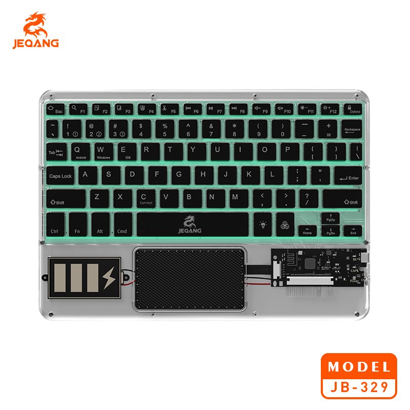Jeqang RGB Colorful Lighting Bluetooth Keyboard Cover for Laptop & Phone Touch Pad Magic Keyboard