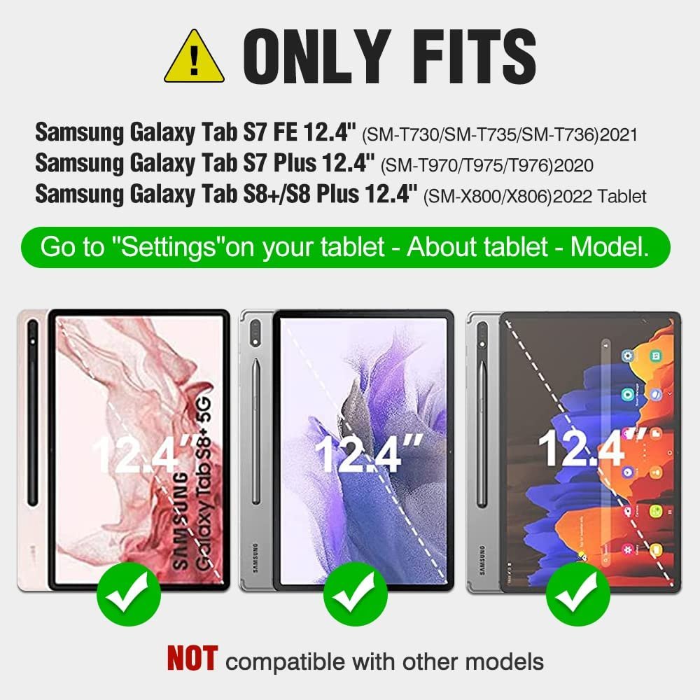 Nillkin Detachable Keyboard for Samsung Tab S8+ S7+ S7FE with Camera Cover and Touchpad S8 Keyboard Case