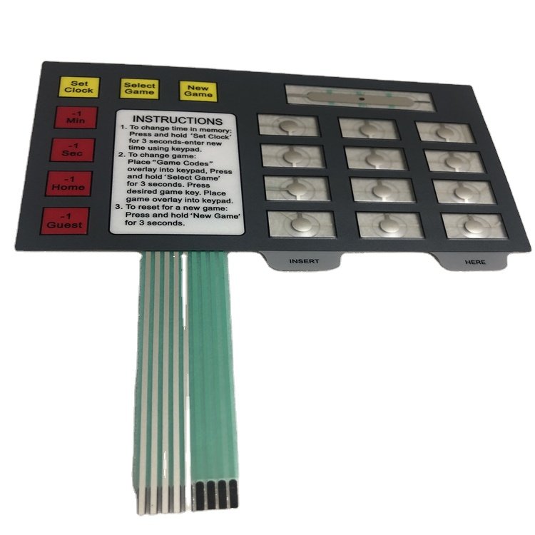 OEM manufacturer waterproof durable keypads&keyboards push switch button membrane keyboard membrane switch panel with metal dome