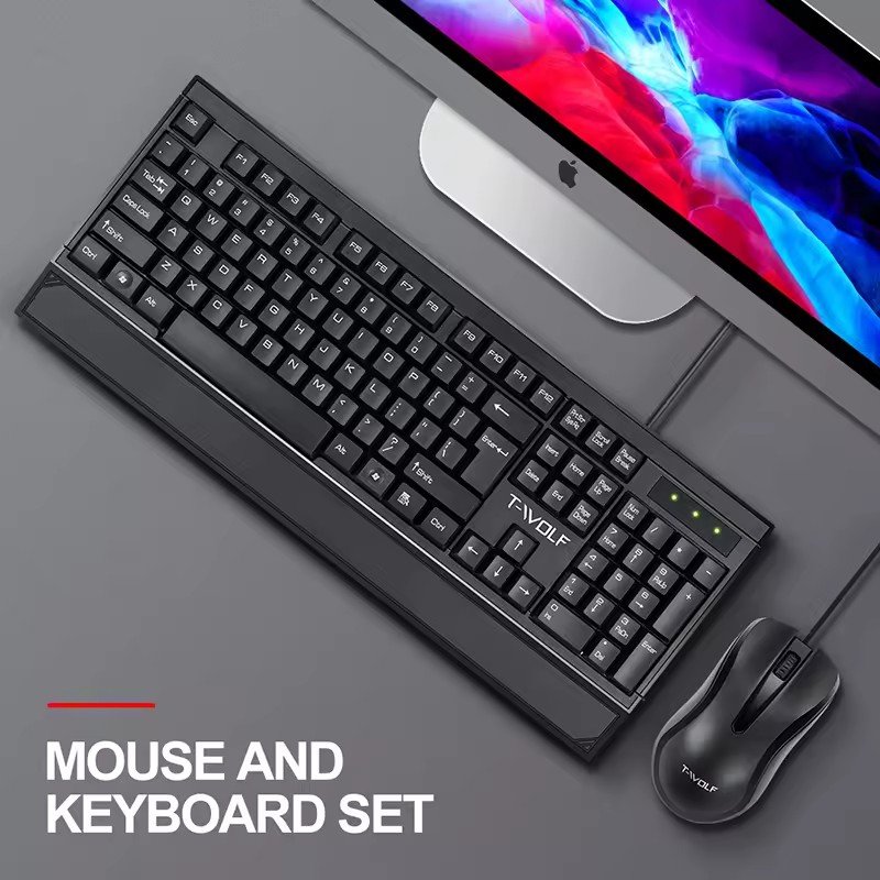 TF300 wired keyboard and mouse combo,optical USB mouse and keyboard for computer desktop business office work