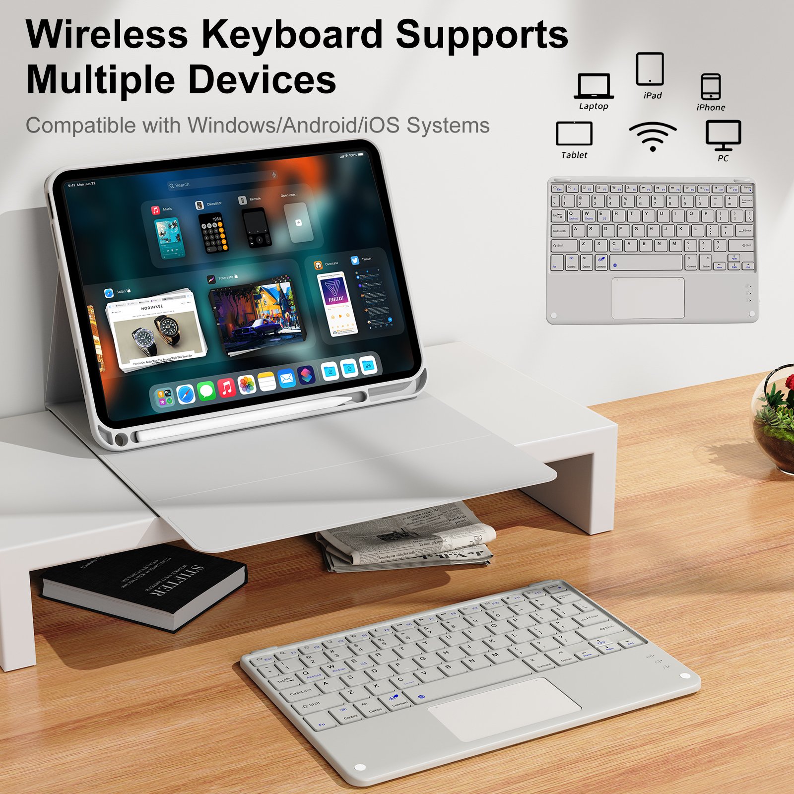 Kenke Hot-selling Wireless Keyboard Cover IPad 10th Strong Magnetic Absorption Tablet Case with Pencil Holder for IPad 10.9 Inch