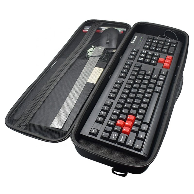 Universal keyboard carrying case covers with egg foam lightweight plastic eva storage case for mechanical keyboard & cable