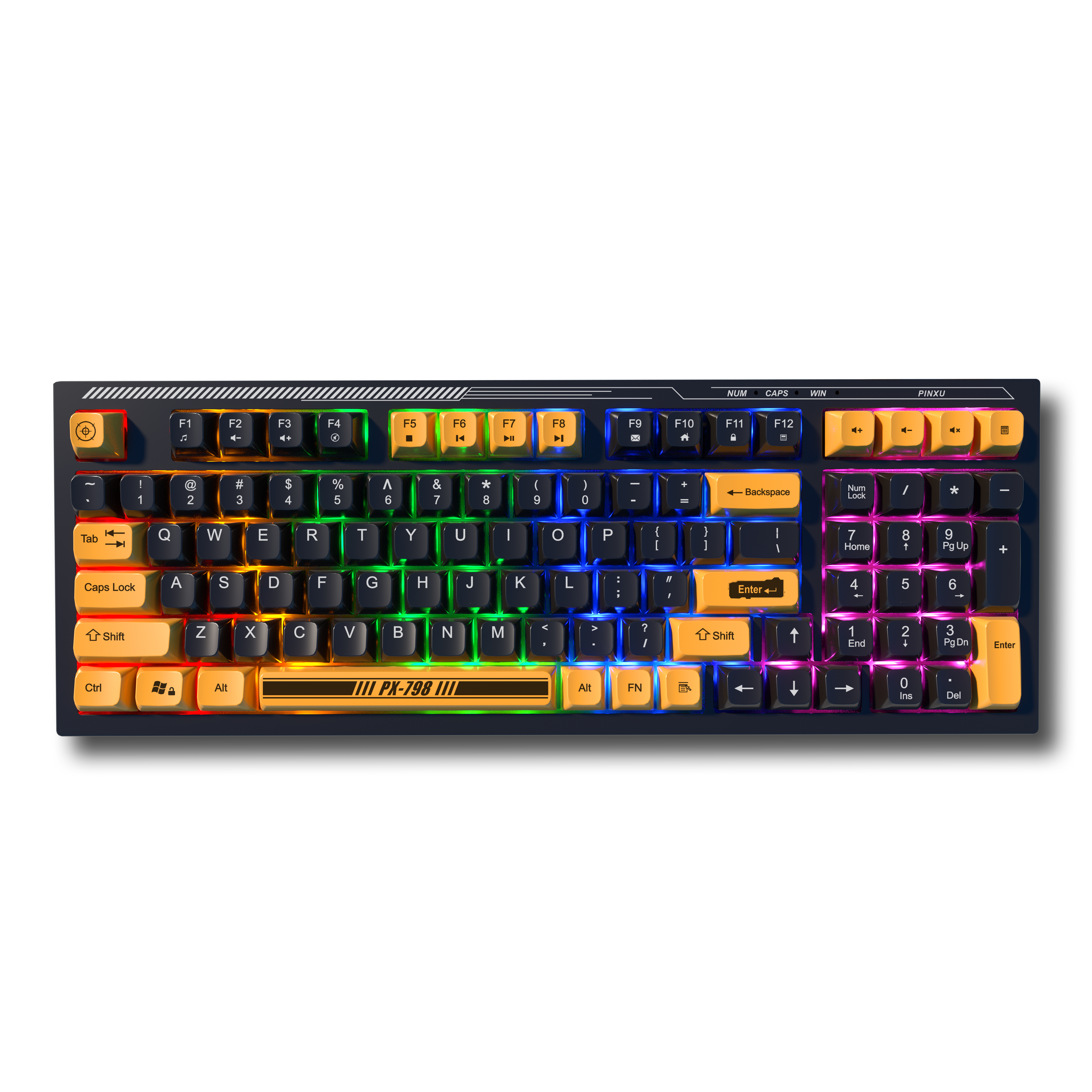 Mini Gaming Keyboard with USB Bluetooth Interface 2.4G Wireless BT Wired RGB Waterproof Backlit Keycap