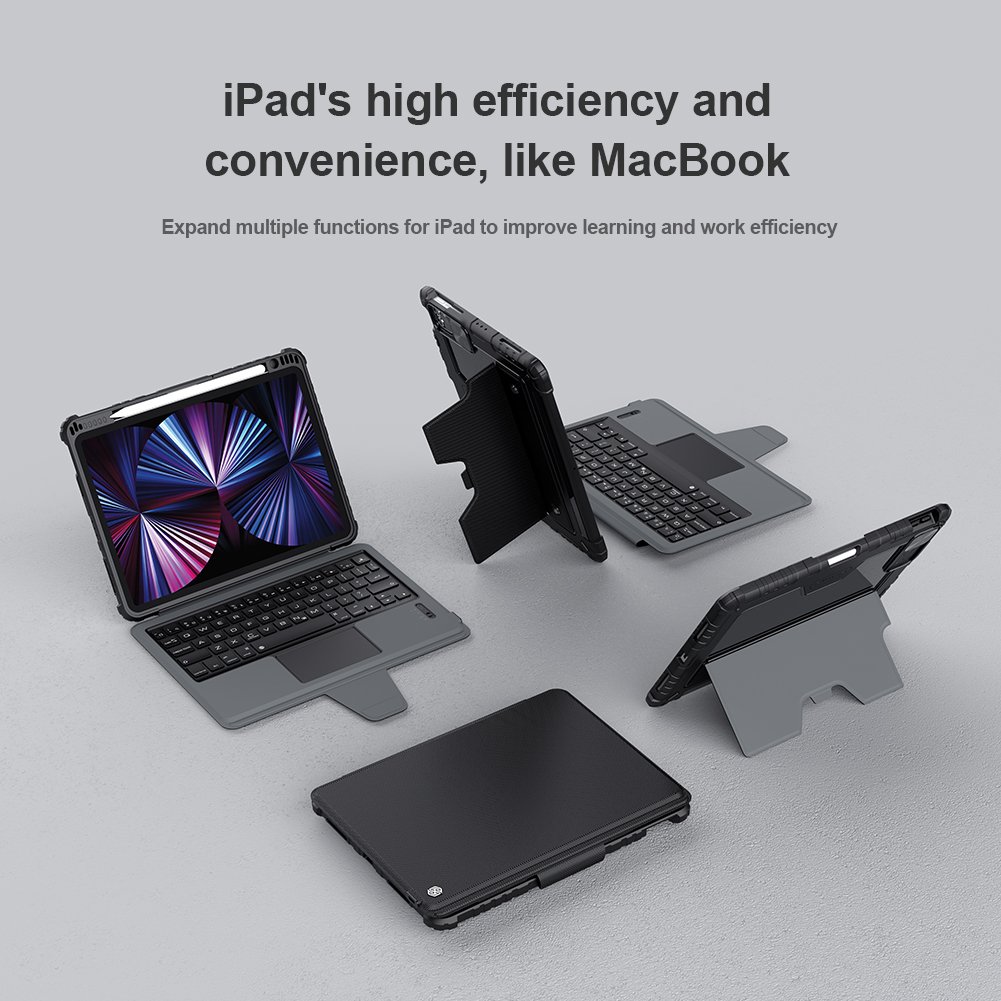 Nillkin for iPad 10.9 Pencil Holder Shockproof Bluetooth Keyboard Case for iPad pro 2022/Air 5/iPad 2022 10th Gen 10.9 inch