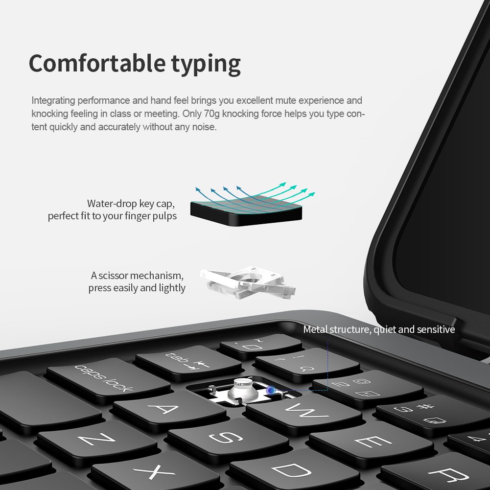 Nillkin for iPad 10.9 Pencil Holder Shockproof Bluetooth Keyboard Case for iPad pro 2022/Air 5/iPad 2022 10th Gen 10.9 inch