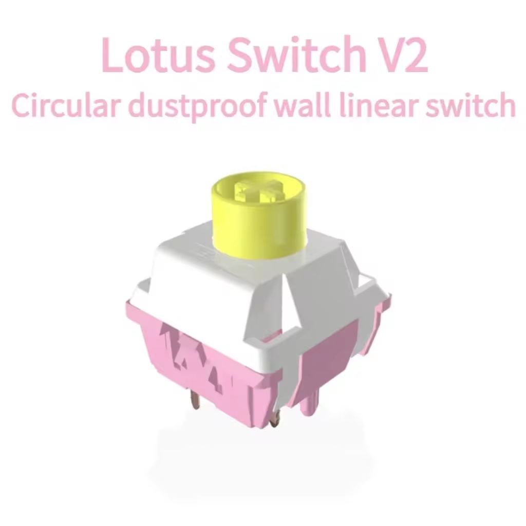 Lotus Switch V2 Mechanical MX Switches 5pins Linear Switch 45g Hot Swap Customized Keyboard Shaft for Gaming