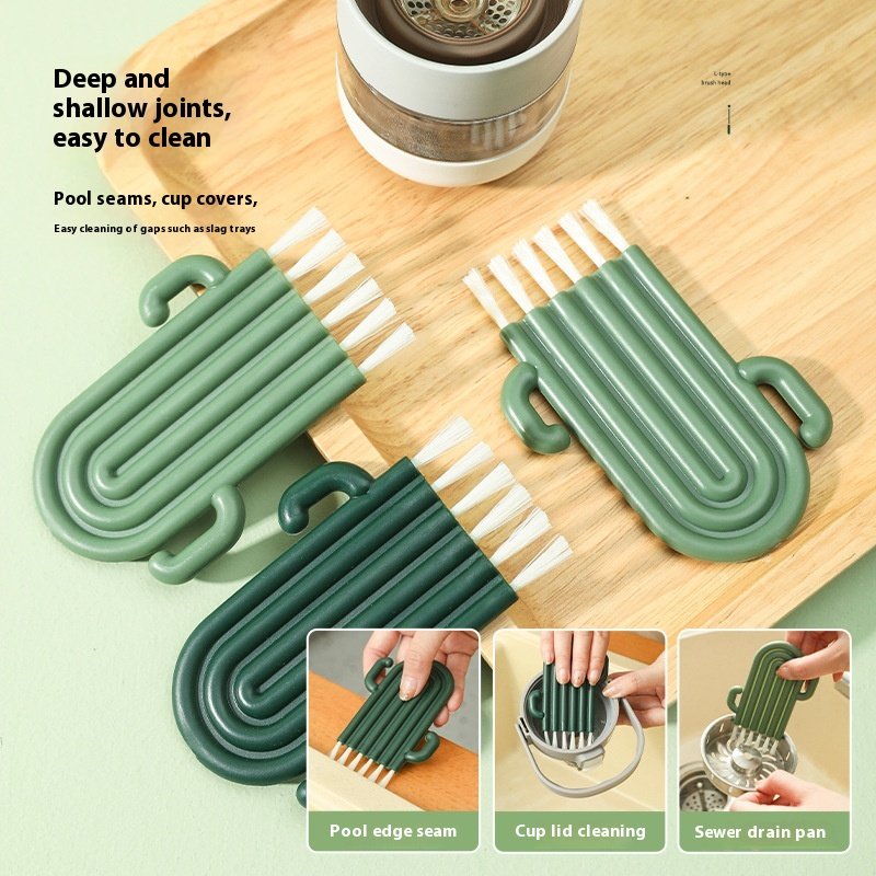 Cup cover keyboard gap brush curled cup cleaning brush bottle groove multi-purpose brush