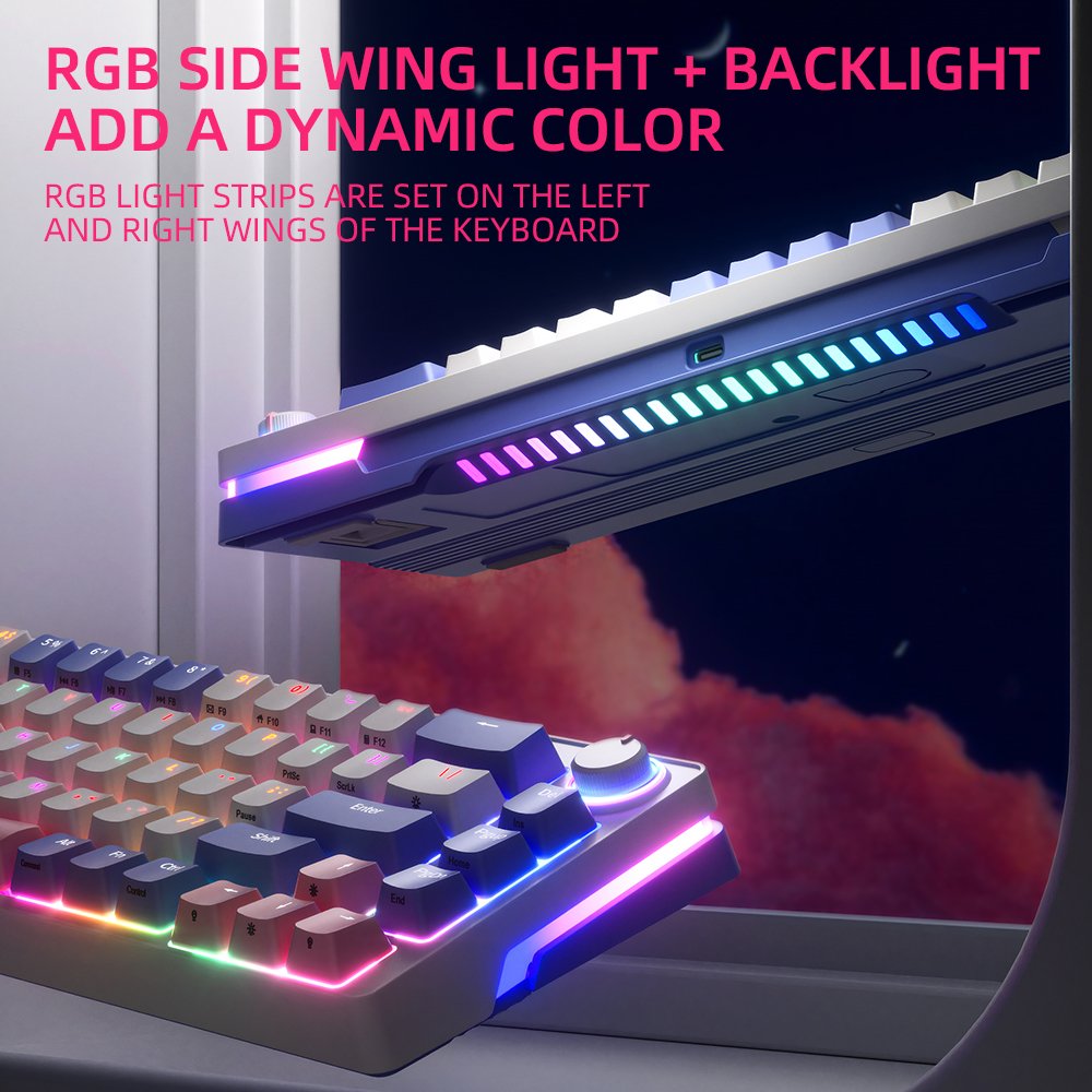 ZA68 Hyacinth Keyboard RGB Backlit Hotswap USB Wired wireless Gaming mechanical Keyboard 68 Keys For Notebook Laptop Desktop