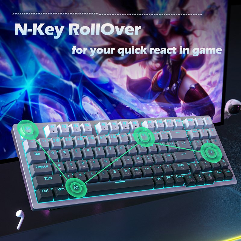 90% Keyboard 94 Keys Hot Swappable Blue Red Switch PBT Keycaps Computer Gaming USB Wired Mechanical Keyboard for call of duty
