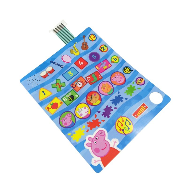 Customized membrane switch Keypads & Colorful digital membrane button keys keyboard for educational toy
