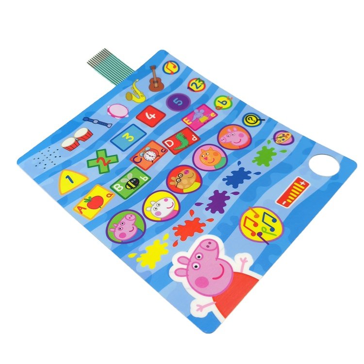 Customized membrane switch Keypads & Colorful digital membrane button keys keyboard for educational toy