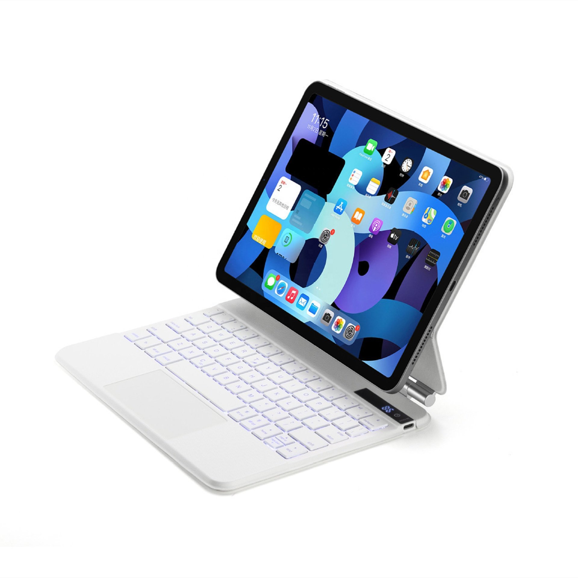 Quality Tablet Wireless Pu Leather Fiber Smart Keyboard Case Magnetic Touch LED Keyboard For Ipad Pro 10.9 11 12.9 Inch