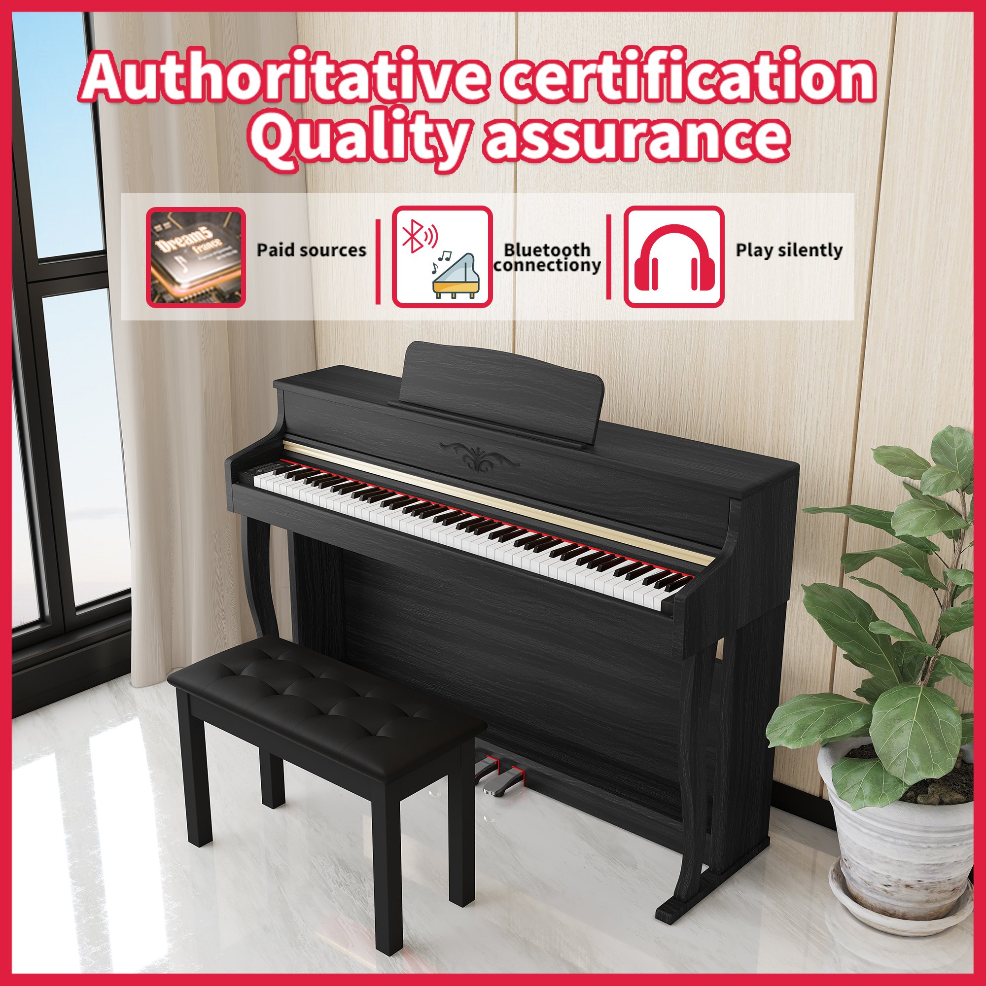 KIMFBAY piano keyboard 88 keys digital studio keyboard professional piano usb 88 key piano