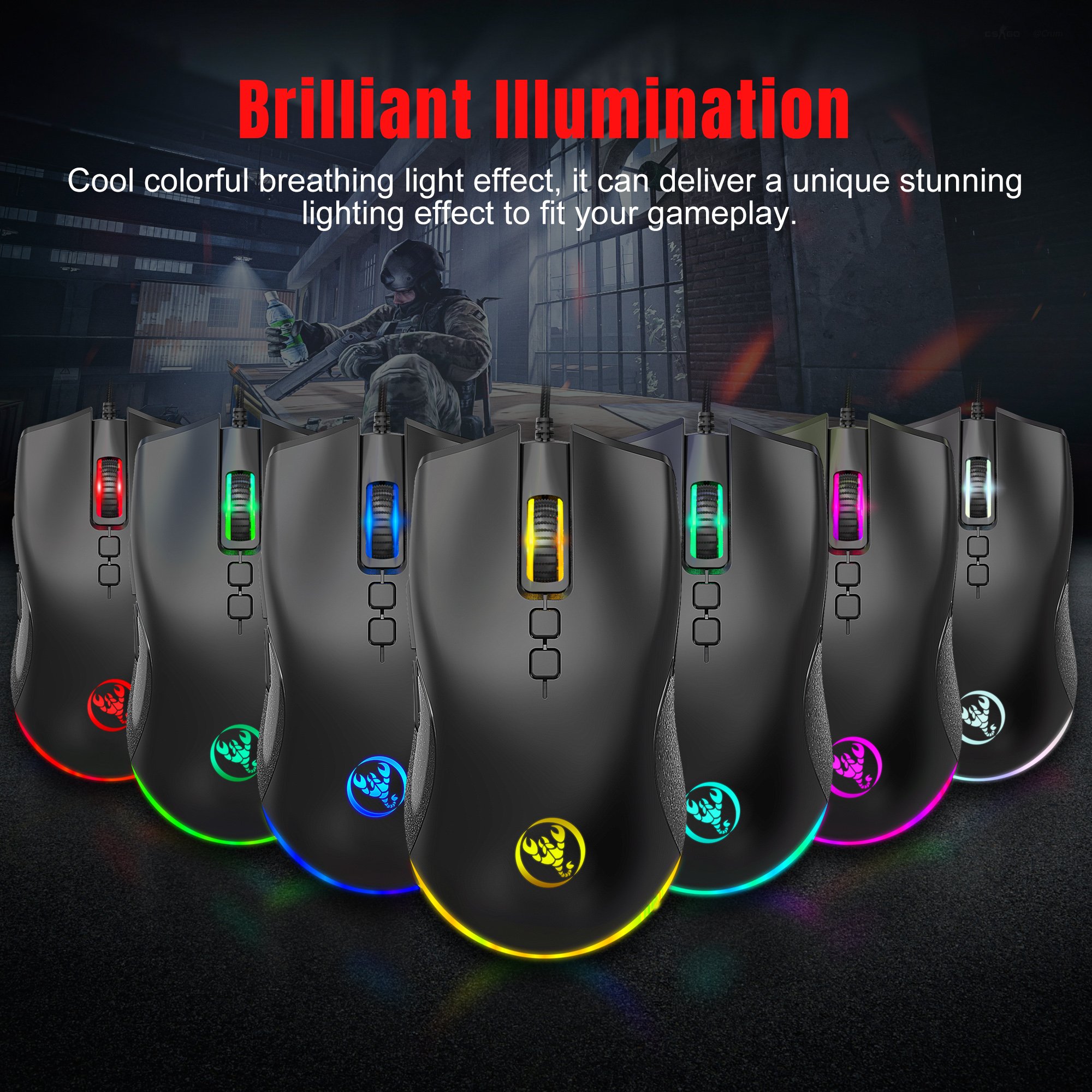 60% Wired Gaming Keyboard and Mouse Combo RGB Backlit Small Membrane But Mechanical Keyboard Popular RGB Mice for Gaming Office