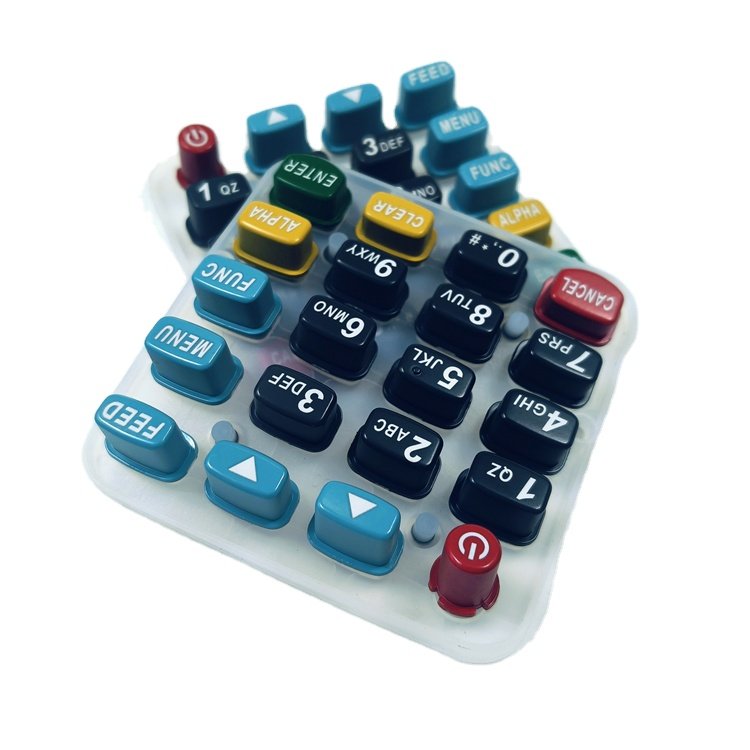 Low MOQ conductive silicone rubber keyboard with plastic cap