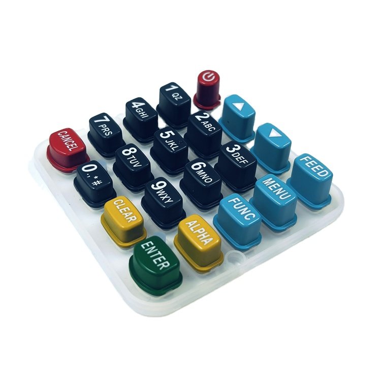 Low MOQ conductive silicone rubber keyboard with plastic cap