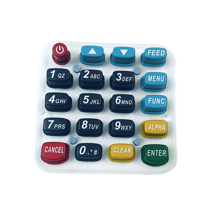 Low MOQ conductive silicone rubber keyboard with plastic cap