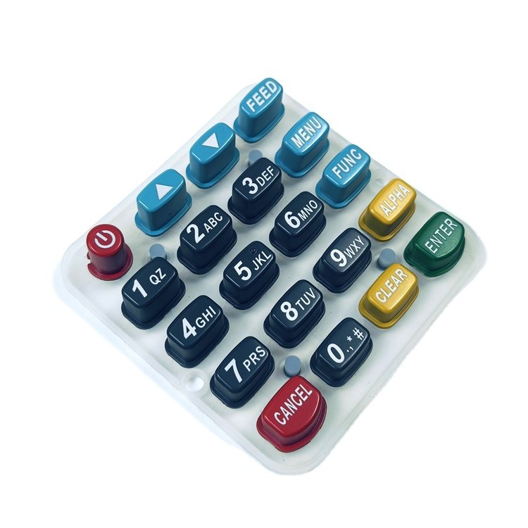 Low MOQ conductive silicone rubber keyboard with plastic cap