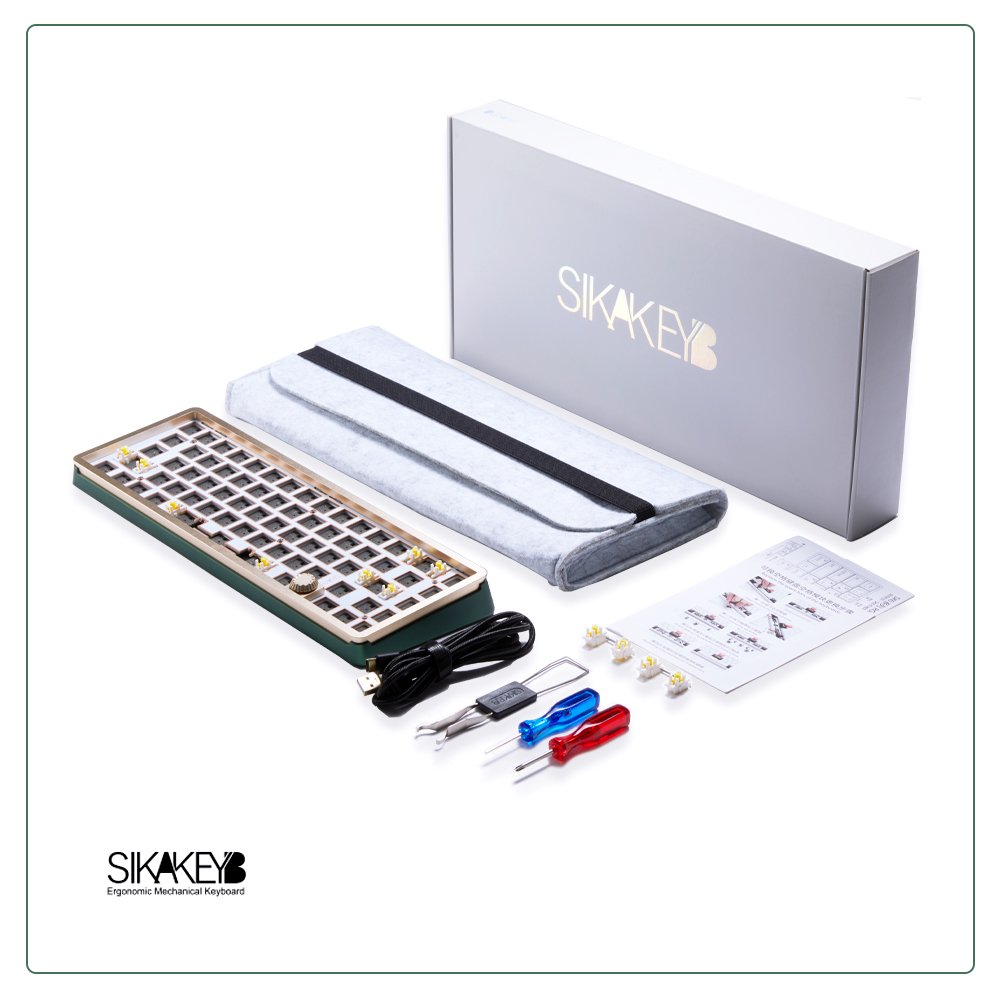 SIKAKEYB Sk6 Castle Aluminum Alloy CNC Shell 65% Layout Three Mode Connection Mechanical Keyboard Kit