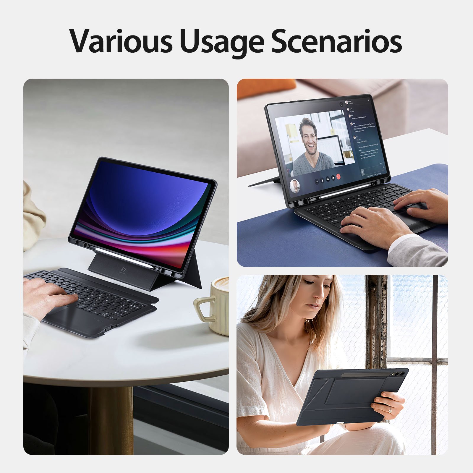 New Arrival Wireless Portable Floating Magnetic Keyboard Cover Leather Tablet Case For Samsung Galaxy Tab S9 Plus