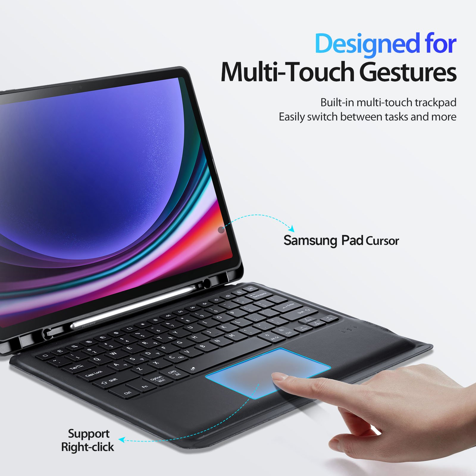 New Arrival Wireless Portable Floating Magnetic Keyboard Cover Leather Tablet Case For Samsung Galaxy Tab S9 Plus