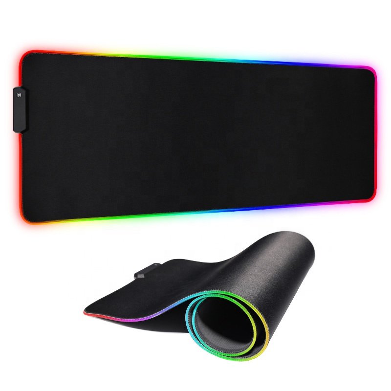 Hot Selling Customized Wave Design Rubber RGB Desk Mats Gaming Mouse Pad Switching Led Light Mouse pad Rgb Keyboard Cover