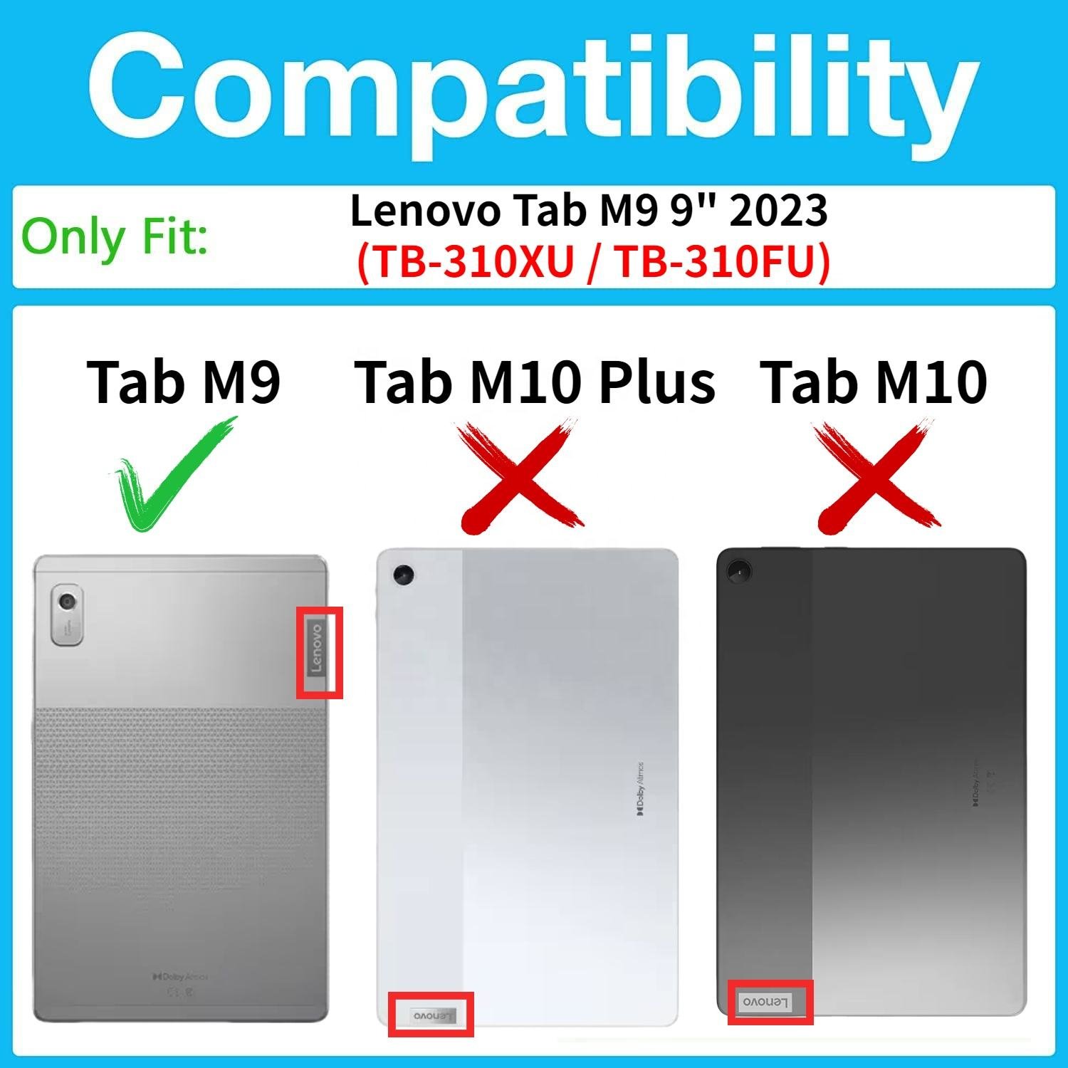 EVA Foam 9 Inch Rugged Shockproof Kids Tablet Case For Lenovo M9 Tab 2023(TB-310XU/TB-310FU)