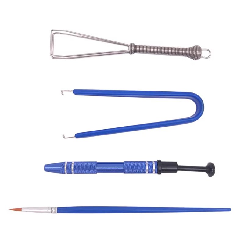 Wholesale 4 in 1 Mechanical Keyboard Tweezers Lube Brush Switch Puller Stem Picker Holder IC Claw Tools Set