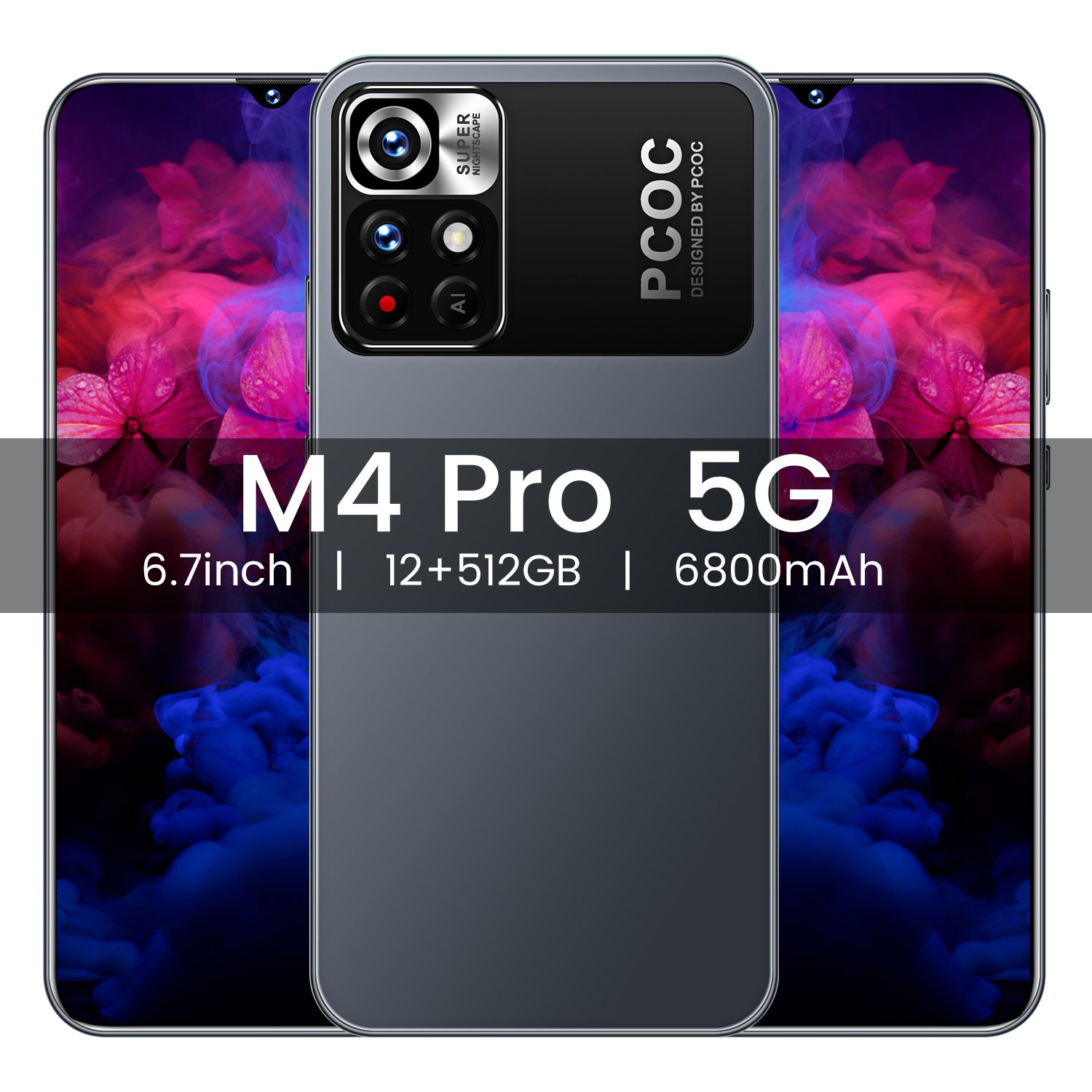 Foreign Trade Cross Border Mobile Phone M4Pro 6 7 Inch Large Screen 5 Megapixel Android 10 0 All In One Machine 12GB 512GB