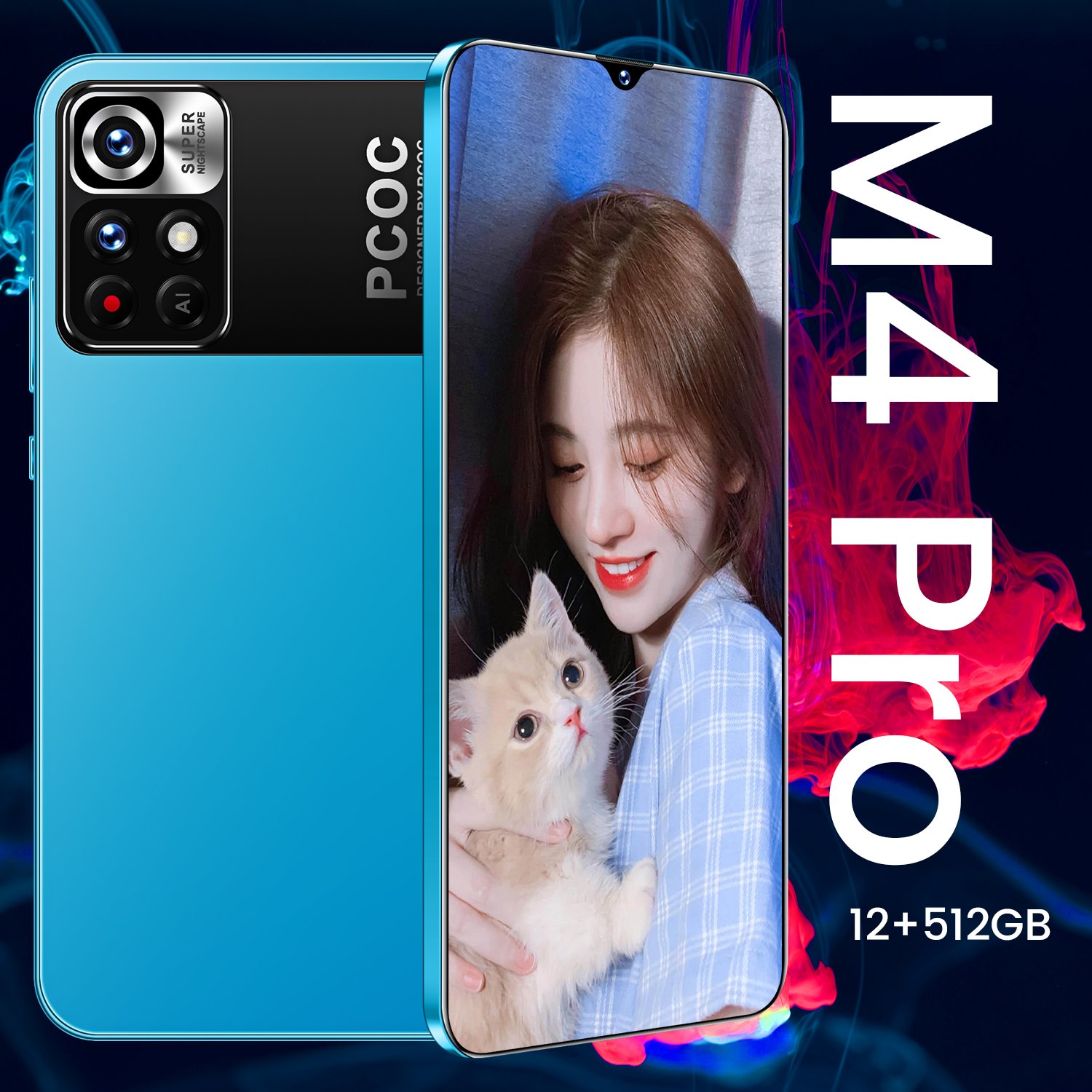 Foreign Trade Cross Border Mobile Phone M4Pro 6 7 Inch Large Screen 5 Megapixel Android 10 0 All In One Machine 12GB 512GB