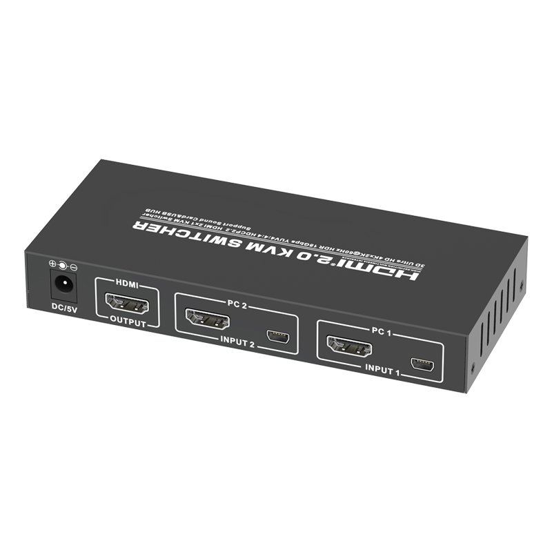 USB 3.0 HDMI 2.0 KVM Switch 2x1 Ultra HD 4K@60Hz, HDCP 2.2 2 Ports HDMI KVM Switch with Keyboard and Mouse Control
