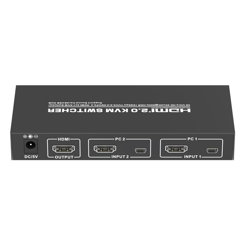 USB 3.0 HDMI 2.0 KVM Switch 2x1 Ultra HD 4K@60Hz, HDCP 2.2 2 Ports HDMI KVM Switch with Keyboard and Mouse Control