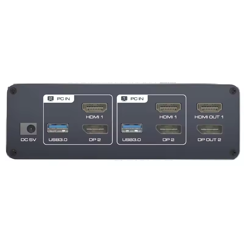 8K HDMI USB 3.0 KVM Converter 3 Monitors 2 Computers 4K 144Hz 2x3 Threefold Monitor KVM Keyboard Mouse Converter