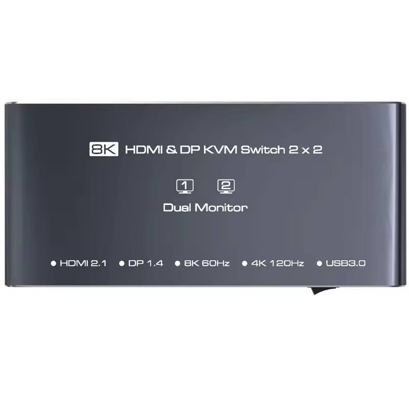 8K HDMI USB 3.0 KVM Converter 3 Monitors 2 Computers 4K 144Hz 2x3 Threefold Monitor KVM Keyboard Mouse Converter