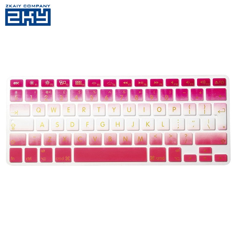 Waterproof Dust EU UK English letter Silicone Keyboard Skin Cover Film For Macbook