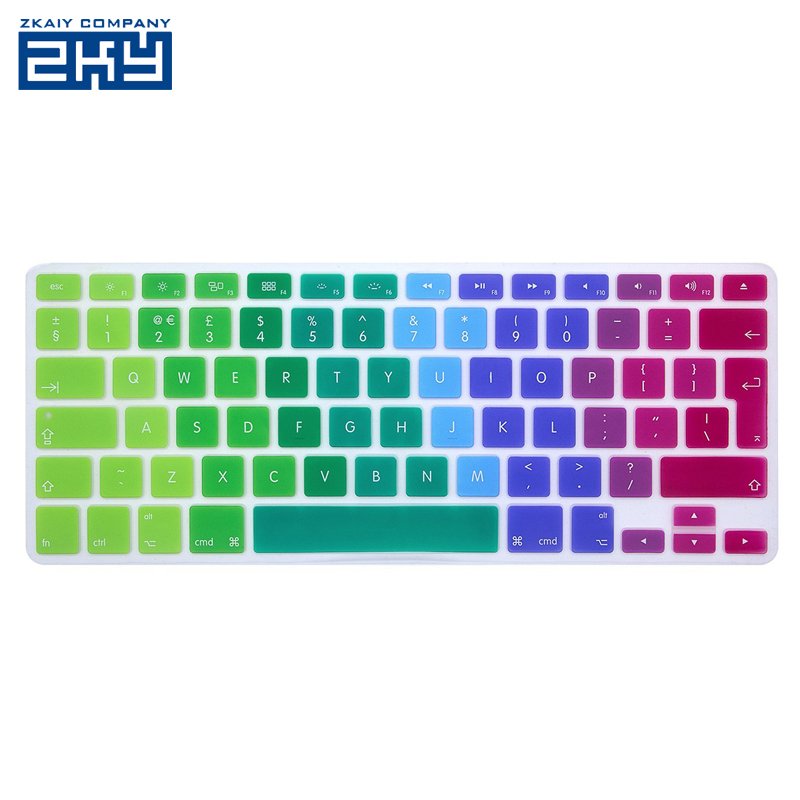 Waterproof Dust EU UK English letter Silicone Keyboard Skin Cover Film For Macbook