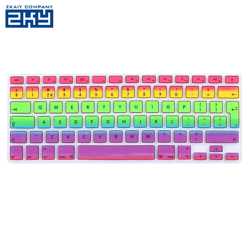Waterproof Dust EU UK English letter Silicone Keyboard Skin Cover Film For Macbook