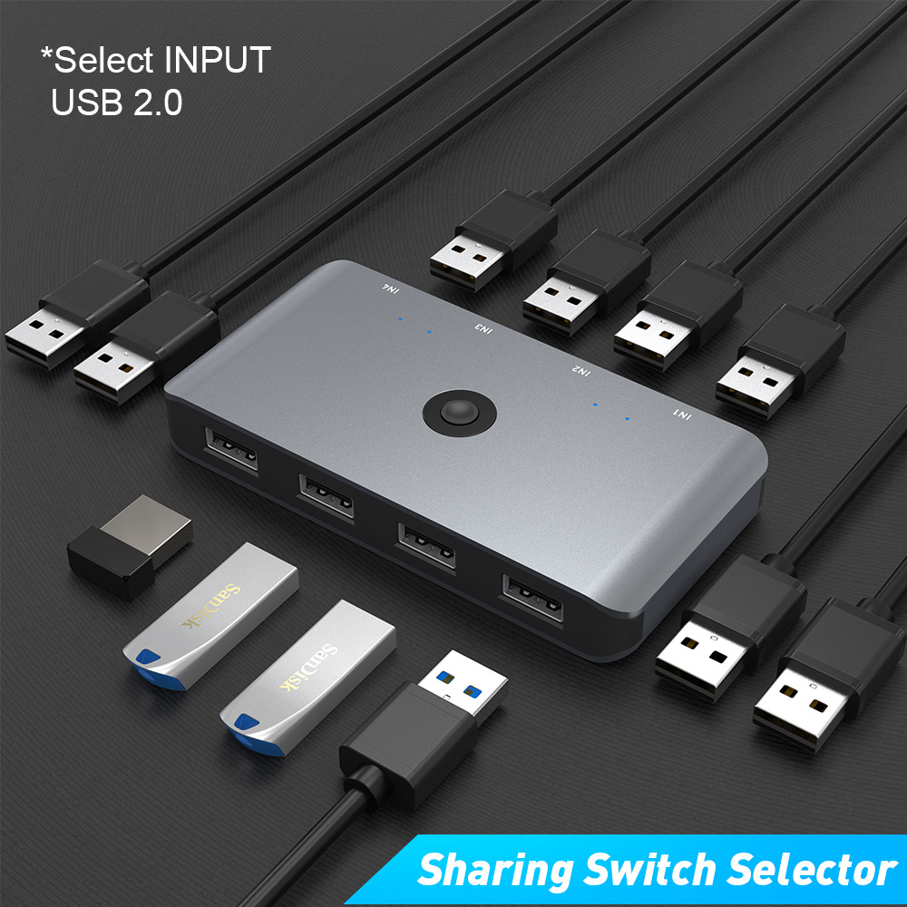 Audio Video Equipment USB KVM Switch 4 In 4 Out KVM Extender 4 PC Sharing 4 USB Devices KVM Console Box wholesale products