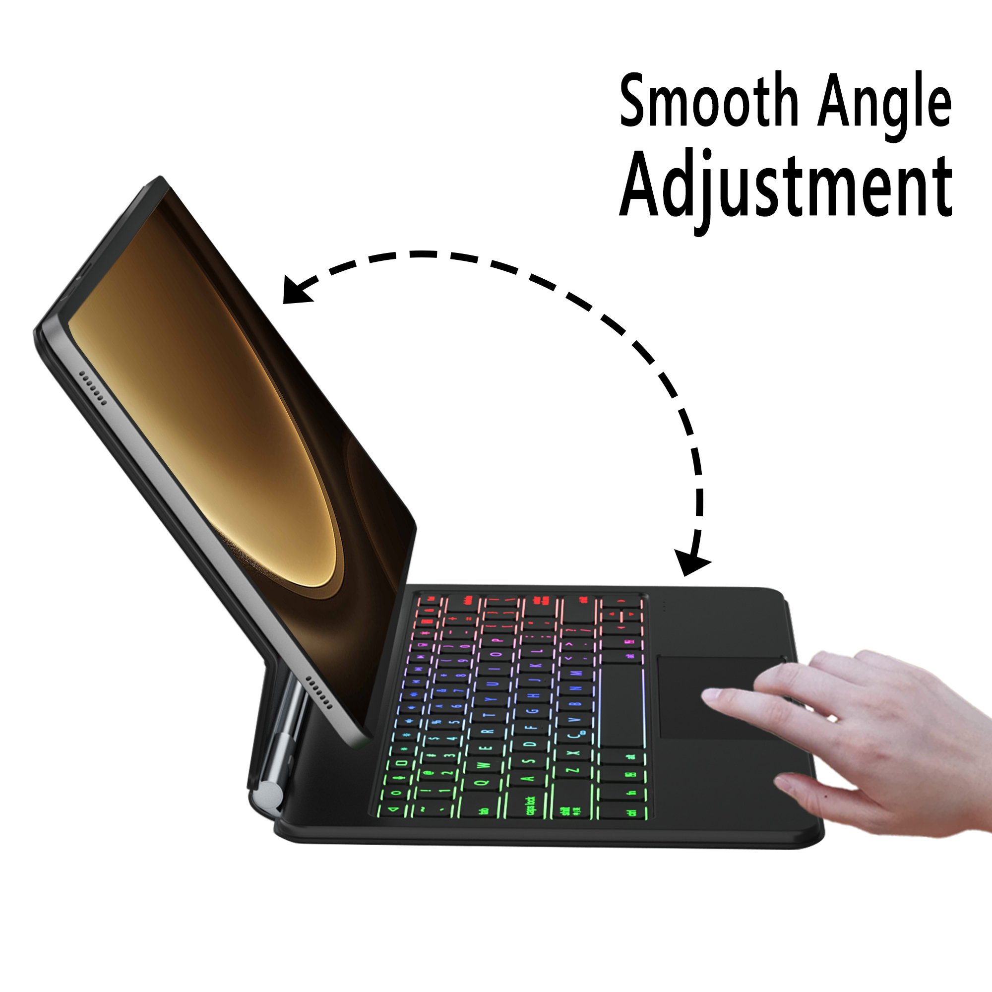 Wireless Keyboard Pu Leather Cover Magic Keyboard for Samsung Galaxy Tab S9 FE Plus S9FE+ SM-X610 SM-X616B Tablet Keyboard Case
