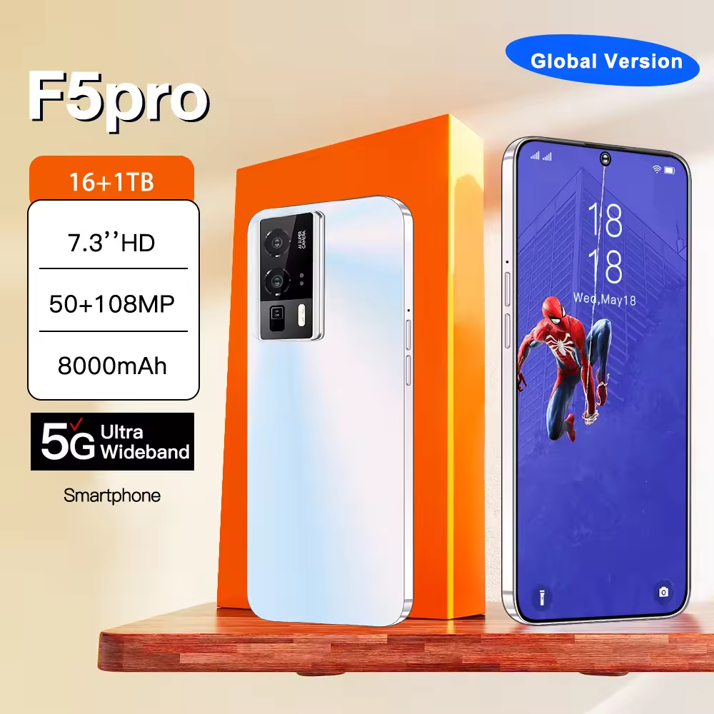 Celular telefono F5 PRO Large Storage big screen 7.3inch Display Dual SIM Android mobile phone with AI GPT4 gaming smart phone