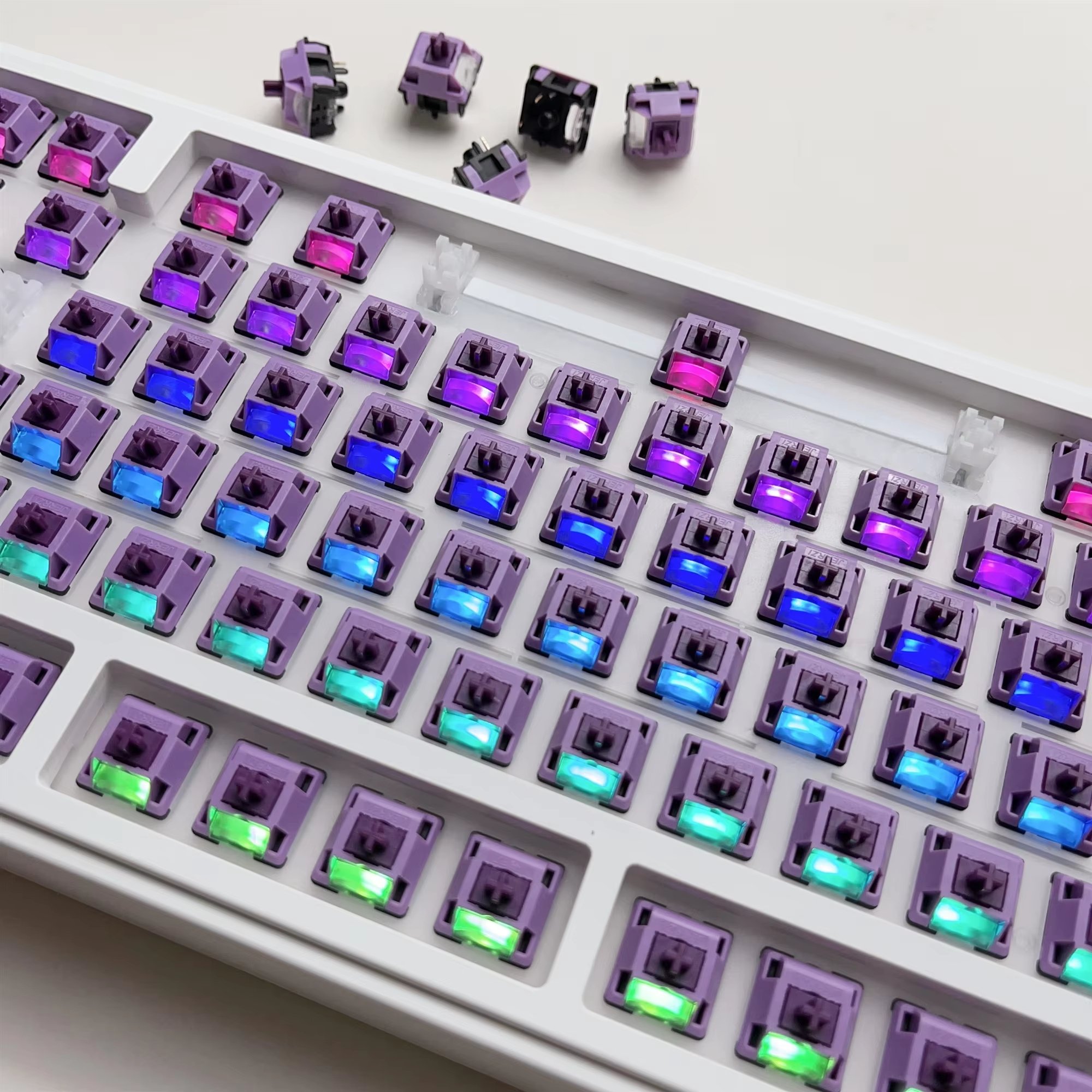 Blueberry Mousse 40g Linear Switches 5pin for All MX Mechanical Keyboard Prelubed Switch Hot Swappable for Gaming Keyboard
