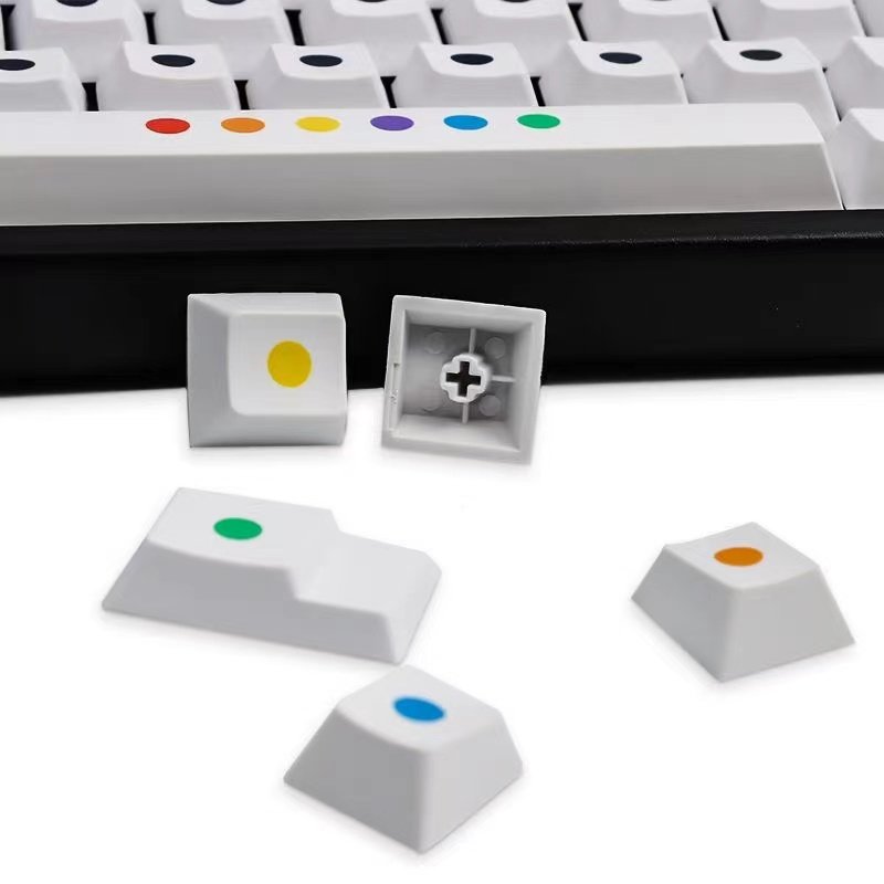 136 Keys White/Black GMK Dots Clone Keycap PBT Cherry Profile Keycaps for Gateron Kailh Cherry Switches Keyboard