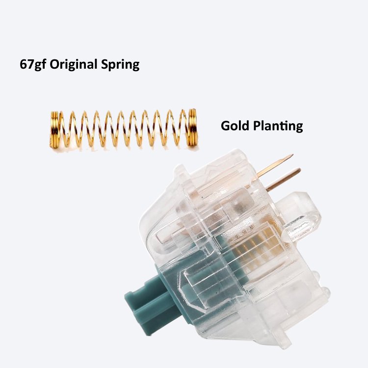 OEM Tactile Mechanical Keyboard Switch Gold Planting 67gf Spring Keyswitch Gaming Keyboard Switches