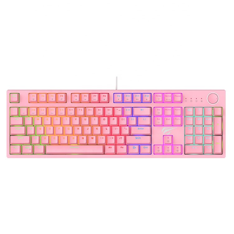 Havit KB871L Custom Logo Home Office 104Keys Keyboard Lightup Colourful Led Rgb Gamer Gaming Mechanical Keyboard