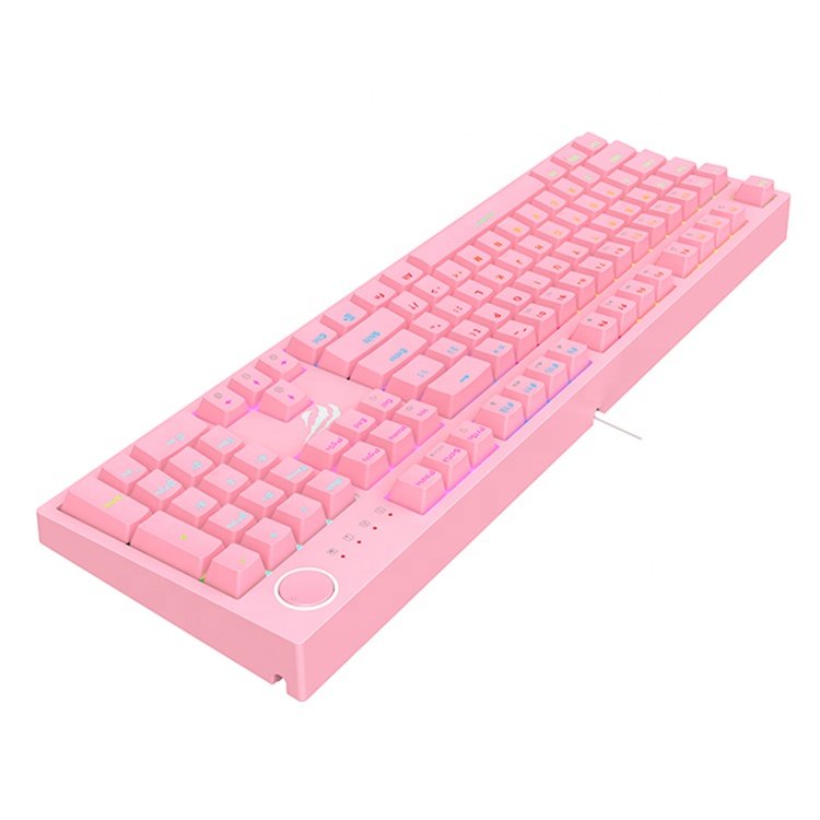Havit KB871L Custom Logo Home Office 104Keys Keyboard Lightup Colourful Led Rgb Gamer Gaming Mechanical Keyboard
